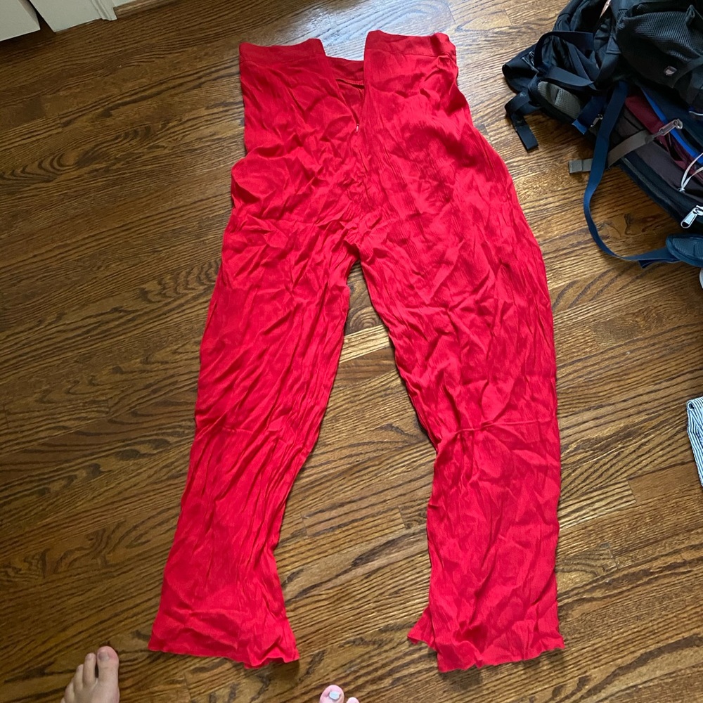 Red Flare Pants M - Picture 3 of 3